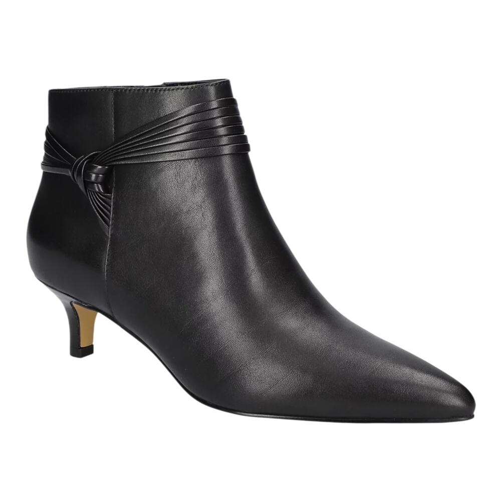 Bella Vita Women's Jani Leather Kitten Heel Ankle Booties Black Size 9 W